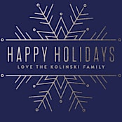 "Chic Snowflake" - Holiday Cards in Navy by Melissa Egan of Pistols - Close-Up