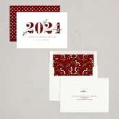 "Adorned Year" - Holiday Cards in Merlot by Jennifer Postorino - Assembled