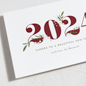 "Adorned Year" - Holiday Cards in Merlot by Jennifer Postorino - Detail