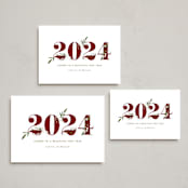 "Adorned Year" - Holiday Cards in Merlot by Jennifer Postorino - Formats Available