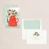 "Cozy Wishes" - Holiday Cards in Mint by Paper Raven Co. - Assembled
