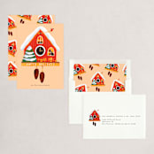 "Holiday cuckoo clock" - Holiday Cards in Cream by Alexandra Dzh - Assembled