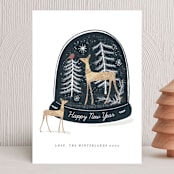 "Woodland" - Holiday Cards in Midnight by Jan Shepherd - Front
