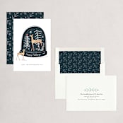 "Woodland" - Holiday Cards in Midnight by Jan Shepherd - Assembled