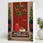 "Festive Doorstep" - Holiday Cards in Holly by Erin L. Wilson - Folded Card