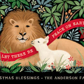 "The Lion and the Lamb" - Holiday Cards in Night by Paper Sun Studio - Close-Up