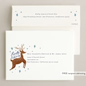 "Joyous Deer" - Holiday Cards in Navy by Elly - FREE Recipient Addressing