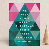 "Geometric Christmas Tree" - Holiday Cards in Spruce by Brooke Chandler - Front