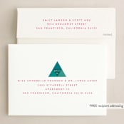 "Geometric Christmas Tree" - Holiday Cards in Spruce by Brooke Chandler - FREE Recipient Addressing