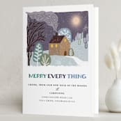 "Merry Every Thing" - Holiday Cards in Plum by Shannon - Folded Card