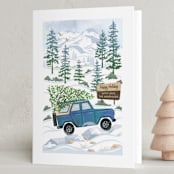 "Rocky Road Christmas" - Holiday Cards in Blue Spruce by Paper Sun Studio - Folded Card