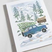 "Rocky Road Christmas" - Holiday Cards in Blue Spruce by Paper Sun Studio - Detail