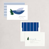 "Mod Dove" - Holiday Cards in Indigo by Carrie Moradi - Assembled