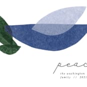 "Mod Dove" - Holiday Cards in Indigo by Carrie Moradi - Close-Up