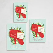 "Red Mailbox" - Holiday Cards in Winter Sky by Shannon Chen of Four Wet Feet Studio - Formats Available