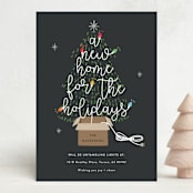"Twinkling New Home" - Holiday Cards in Charcoal by Corinne Malesic - Front