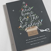 "Twinkling New Home" - Holiday Cards in Charcoal by Corinne Malesic - Detail