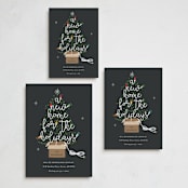 "Twinkling New Home" - Holiday Cards in Charcoal by Corinne Malesic - Formats Available
