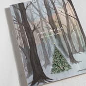 "Silent Night Woods" - Holiday Cards in Sunset by Karina Racz - Detail