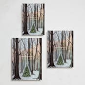 "Silent Night Woods" - Holiday Cards in Sunset by Karina Racz - Formats Available