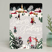 "Winter Skate" - Holiday Cards in Midnight by Meggy Masters - Front