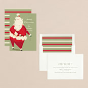 "Santa Flaus" - Holiday Cards in Pine by Baumbirdy - Assembled