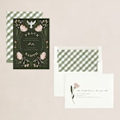 "Botanical Peace on Earth" - Holiday Cards in Moss by Erin German - Assembled