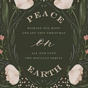 "Botanical Peace on Earth" - Holiday Cards in Moss by Erin German - Close-Up