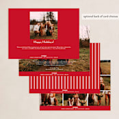 "Hampton Frame" - Holiday Cards in Poinsettia by Amy Kross - Back of Card Options