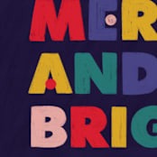 "Merry & VERY Bright" - Holiday Cards in Blueberry by Brooke Chandler - Close-Up