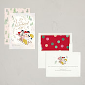 "Disney's Mickey and Minnie Sledding Fun" - Holiday Cards in Eggnog by Creo Study - Assembled