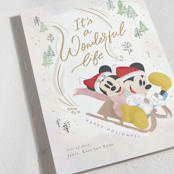 "Disney's Mickey and Minnie Sledding Fun" - Holiday Cards in Eggnog by Creo Study - Detail