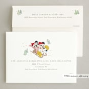 "Disney's Mickey and Minnie Sledding Fun" - Holiday Cards in Eggnog by Creo Study - FREE Recipient Addressing