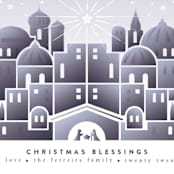 "Nativity" - Holiday Cards in Celestial by Ana de Sousa - Close-Up