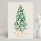 "Farmhouse Tree" - Holiday Cards in Golden by Tamara Hilje - Front