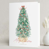 "Farmhouse Tree" - Holiday Cards in Apple by Tamara Hilje - Folded Card