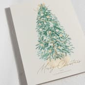 "Farmhouse Tree" - Holiday Cards in Golden by Tamara Hilje - Detail