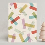 "confetti strips" - Holiday Cards in Teal by Ellen Schlegelmilch - Front