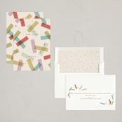 "confetti strips" - Holiday Cards in Teal by Ellen Schlegelmilch - Assembled