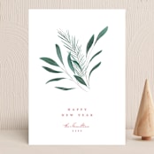 "Winter Posy" - Holiday Cards in Crimson by Heather Cairl - Front
