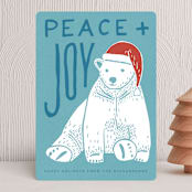 "Polar Press" - Holiday Cards in Icy by Inkblot Design - Front