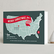 "Holiday Map" - Holiday Cards in Cherry by Jill Means - Folded Card