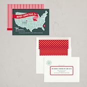 "Holiday Map" - Holiday Cards in Cherry by Jill Means - Assembled