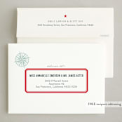"Holiday Map" - Holiday Cards in Cherry by Jill Means - FREE Recipient Addressing