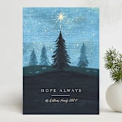 "Hope Shines" - Holiday Cards in Blue Spruce by Rebecca Daublin - Front