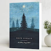 "Hope Shines" - Holiday Cards in Blue Spruce by Rebecca Daublin - Folded Card