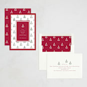"Little Trees" - Holiday Cards in Mulberry by Corinne Malesic - Assembled