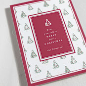 "Little Trees" - Holiday Cards in Mulberry by Corinne Malesic - Detail