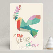 "Peace and Dove" - Holiday Cards in Wintermint by Lindsay Megahed - Front