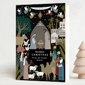 "God With Us Nativity" - Holiday Cards in Midnight by Alethea and Ruth - Folded Card